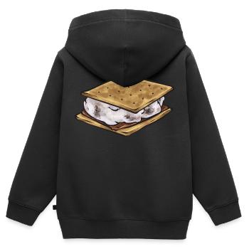 S'more Campfire Marshmallow Camping - Sweat Premium à capuche zippé enfant bio - noir - Dos - AI Model Kid Male (0cm)