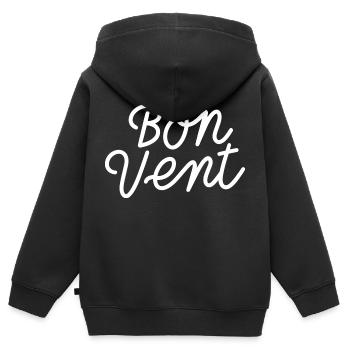 Bon vent - Sweat Premium à capuche zippé enfant bio - noir - Dos - AI Model Kid Male (0cm)