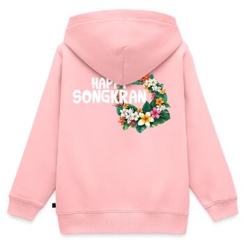 Frohes SongKran Fest Thailand - Kinder Premium Organic Zip Hoodie - Rosa - Hinten - AI Model Kid Female (0cm)