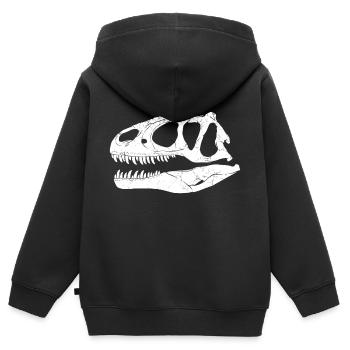 Saurophaganax Fossil - Kinder Premium Organic Zip Hoodie - Schwarz - Hinten - AI Model Kid Male (0cm)