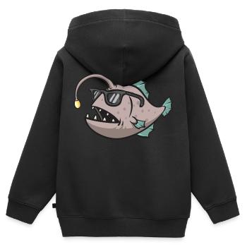 Frogfish Deep Sea Angler Angler Fish - Kids Premium Organic Zip-up Hoodie - black - Back - AI Model Kid Male (0cm)