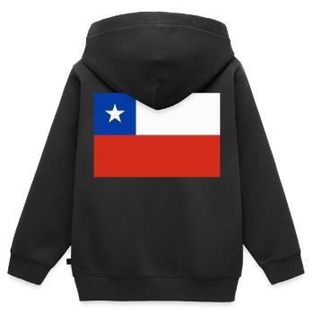 Chili-Flagge / Drapeau Chili - Kinder Premium Organic Zip Hoodie - Schwarz - Hinten - AI Model Kid Male (0cm)