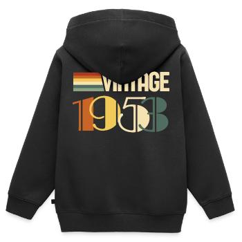 Jahrgang 1953 - 1953 Geburtstagsgeschenk - Kinder Premium Organic Zip Hoodie - Schwarz - Hinten - AI Model Kid Male (0cm)