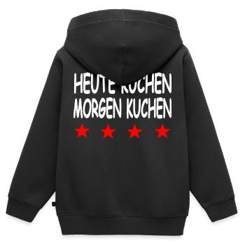 Gâteau - Sweat Premium à capuche zippé enfant bio - noir - Dos - AI Model Kid Male (0cm)