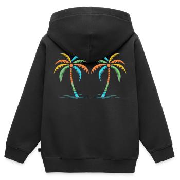 je suis en vacances - Sweat Premium à capuche zippé enfant bio - noir - Dos - AI Model Kid Male (0cm)