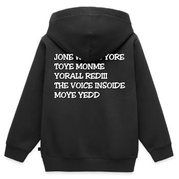 JONE WASTE YORE TOYE MONME YORALL REDIII LA VOIX - Sweat Premium à capuche zippé enfant bio - noir - Dos - AI Model Kid Male (0cm)