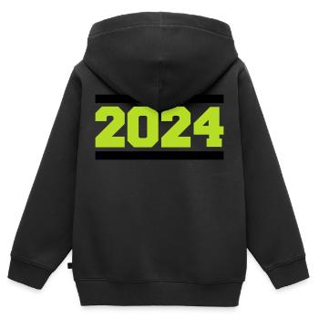 2024 - Sweat Premium à capuche zippé enfant bio - noir - Dos - AI Model Kid Male (0cm)