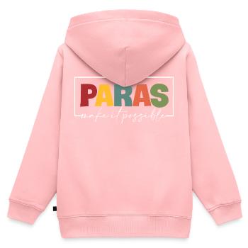 Paras rendre possible l’enseignant paraprofessionnel - Sweat Premium à capuche zippé enfant bio - rose - Dos - AI Model Kid Female (0cm)