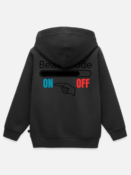 Beast - Kinder Premium Organic Zip Hoodie - Schwarz