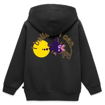Oiseau volant - Sweat Premium à capuche zippé enfant bio - noir - Dos - AI Model Kid Male (0cm)