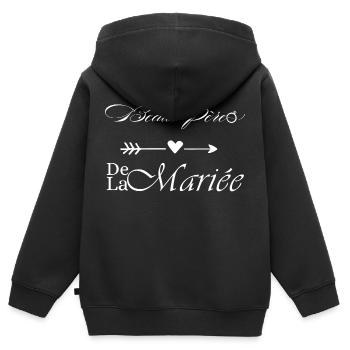 Schwiegervater der Braut - Kinder Premium Organic Zip Hoodie - Schwarz - Hinten - AI Model Kid Male (0cm)