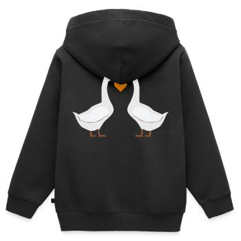 oie Cœur - Sweat Premium à capuche zippé enfant bio - noir - Dos - AI Model Kid Male (0cm)