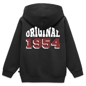 Original 1954 - Sweat Premium à capuche zippé enfant bio - noir - Dos - AI Model Kid Male (0cm)