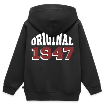 Original 1947 - Sweat Premium à capuche zippé enfant bio - noir - Dos - AI Model Kid Male (0cm)