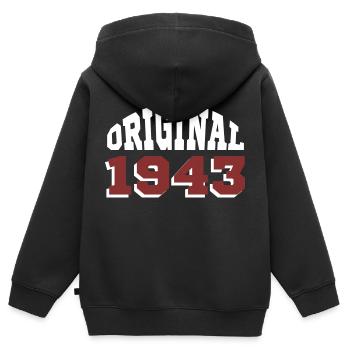 Original 1943 - Sweat Premium à capuche zippé enfant bio - noir - Dos - AI Model Kid Male (0cm)