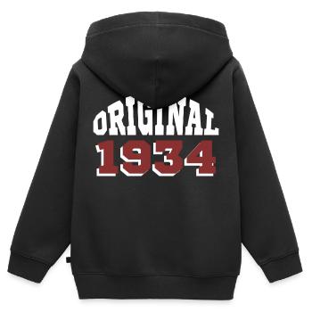 Original 1934 - Sweat Premium à capuche zippé enfant bio - noir - Dos - AI Model Kid Male (0cm)