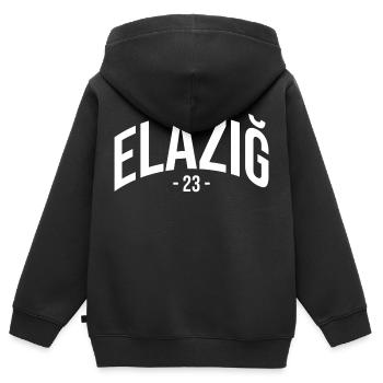 Elazig 23 Türkei Turkiye Geschenk Urlaub TR Türk - Kinder Premium Organic Zip Hoodie - Schwarz - Hinten - AI Model Kid Male (0cm)