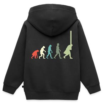 Log Tosser Evolution Wood Chunk Toss Lumber - Kinder Premium Organic Zip Hoodie - Schwarz - Hinten - AI Model Kid Male (0cm)