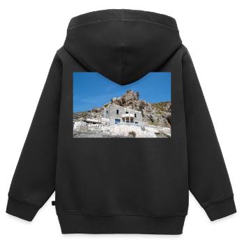 lost place Empros Therme bei den Therma Springs - Kinder Premium Organic Zip Hoodie - Schwarz - Hinten - AI Model Kid Male (0cm)