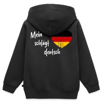 Die Wahl für Deutschland - Kinder Premium Organic Zip Hoodie - Schwarz - Hinten - AI Model Kid Male (0cm)