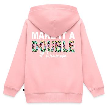 Machen Sie es zu einem Doppelzwilling Mutter von Zwillingen Zwillingsmutter - Kinder Premium Organic Zip Hoodie - Rosa - Hinten - AI Model Kid Female (0cm)