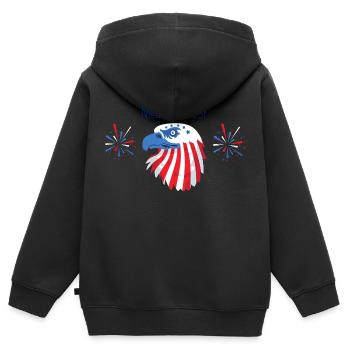 Memorial Day - Kids Premium Organic Zip-up Hoodie - black - Back - AI Model Kid Male (0cm)