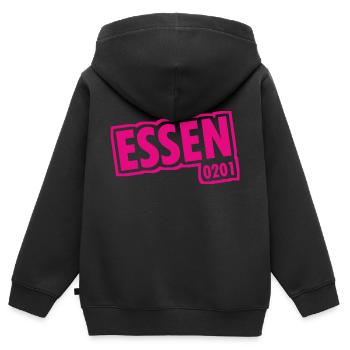 Essen - 0201 - Vorwahl - Slogan - Kinder Premium Organic Zip Hoodie - Schwarz - Hinten - AI Model Kid Male (0cm)
