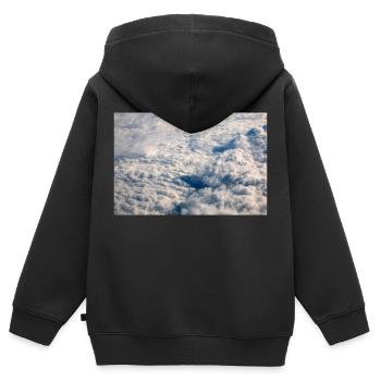 Formations nuageuses et Alpes près de la Zugspitze - Sweat Premium à capuche zippé enfant bio - noir - Dos - AI Model Kid Male (0cm)