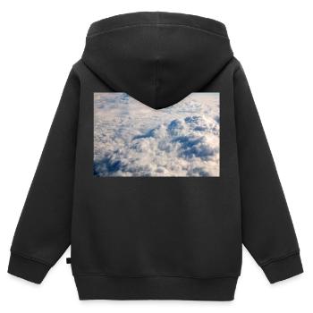 Formations nuageuses et Alpes près de la Zugspitze - Sweat Premium à capuche zippé enfant bio - noir - Dos - AI Model Kid Male (0cm)