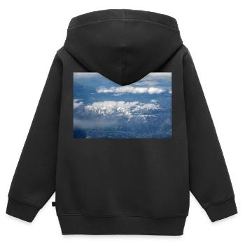 Formations nuageuses et Alpes près de la Zugspitze - Sweat Premium à capuche zippé enfant bio - noir - Dos - AI Model Kid Male (0cm)
