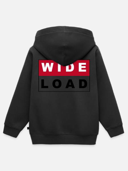 WIDE LOAD - Kinder Premium Organic Zip Hoodie - Schwarz