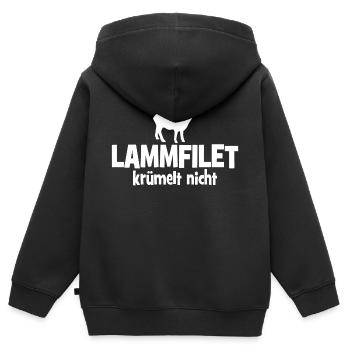 Lammfilet krümelt nicht - Grill - grillen - Kinder Premium Organic Zip Hoodie - Schwarz - Hinten - AI Model Kid Male (0cm)
