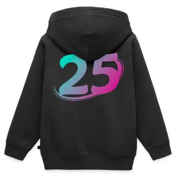Anzahl 25 mehrfarbig - Kinder Premium Organic Zip Hoodie - Schwarz - Hinten - AI Model Kid Male (0cm)