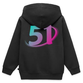 Nummer 51 mehrfarbig - Kinder Premium Organic Zip Hoodie - Schwarz - Hinten - AI Model Kid Male (0cm)