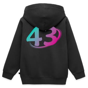 Nummer 43 mehrfarbig - Kinder Premium Organic Zip Hoodie - Schwarz - Hinten - AI Model Kid Male (0cm)