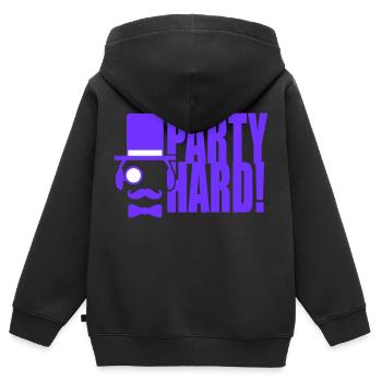 Party Hard DJ Sir Monokel Zylinder Cool Gentleman - Kinder Premium Organic Zip Hoodie - Schwarz - Hinten - AI Model Kid Male (0cm)