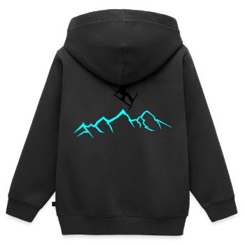 skifahrer gebirge 02 - Kinder Premium Organic Zip Hoodie - Schwarz - Hinten - AI Model Kid Male (0cm)