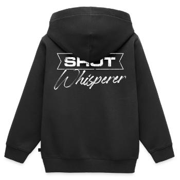 chuchoteur de poids Design pour un lanceur de poids - Sweat Premium à capuche zippé enfant bio - noir - Dos - AI Model Kid Male (0cm)