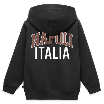 Neapel - Italien - Kinder Premium Organic Zip Hoodie - Schwarz - Hinten - AI Model Kid Male (0cm)