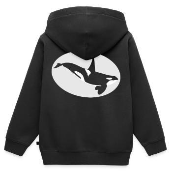 Schwertwal - Kinder Premium Organic Zip Hoodie - Schwarz - Hinten - AI Model Kid Male (0cm)