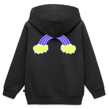 arc-en-ciel - Sweat Premium à capuche zippé enfant bio - noir - Dos - AI Model Kid Male (0cm)