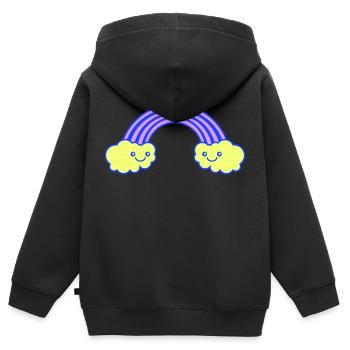 Arc-en-ciel - Sweat Premium à capuche zippé enfant bio - noir - Dos - AI Model Kid Male (0cm)