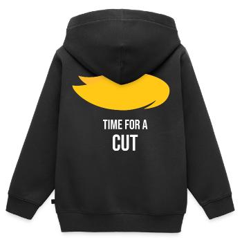 Harris contre  - Sweat Premium à capuche zippé enfant bio - noir - Dos - AI Model Kid Male (0cm)