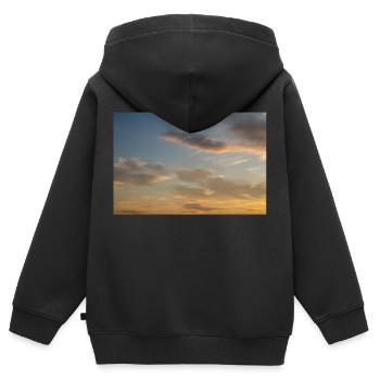 Under morning sky - Sweat Premium à capuche zippé enfant bio - noir - Dos - AI Model Kid Male (0cm)