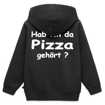 Pizza - Kinder Premium Organic Zip Hoodie - Schwarz - Hinten - AI Model Kid Male (0cm)