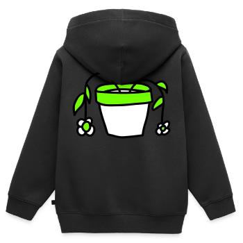 Fleurs Mortes Pot De Fleurs Flatiné - Sweat Premium à capuche zippé enfant bio - noir - Dos - AI Model Kid Male (0cm)