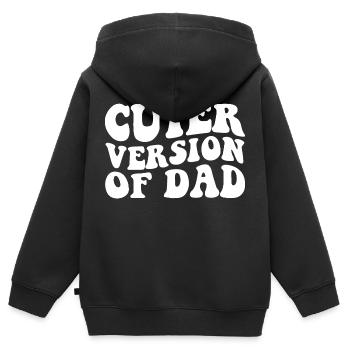 Niedlichere Version von Papa - Kinder Premium Organic Zip Hoodie - Schwarz - Hinten - AI Model Kid Male (0cm)