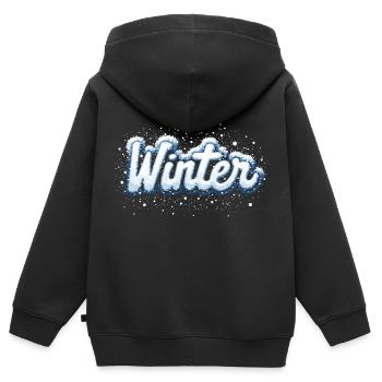 HIVER - Sweat Premium à capuche zippé enfant bio - noir - Dos - AI Model Kid Male (0cm)
