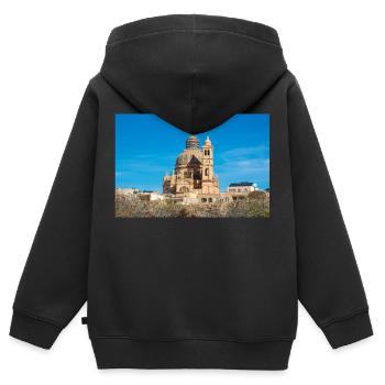 Rotunda of Xewkija Gozo Island Malta - Kids Premium Organic Zip-up Hoodie - black - Back - AI Model Kid Male (0cm)