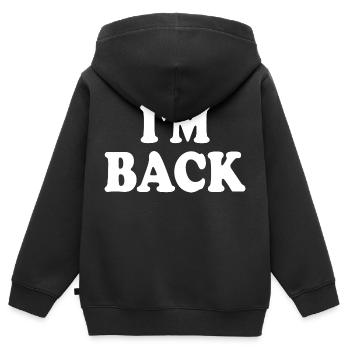 I'm back - Kids Premium Organic Zip-up Hoodie - black - Back - AI Model Kid Male (0cm)